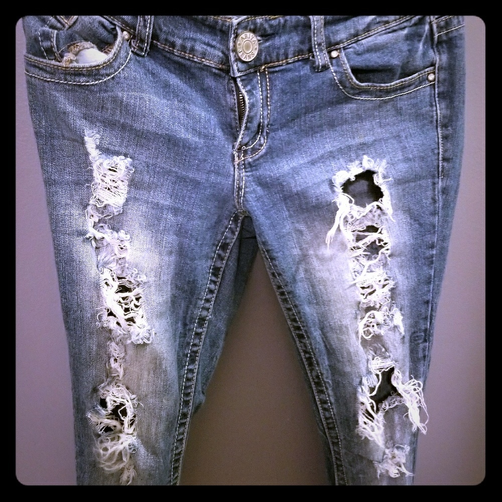 Distressed jeans